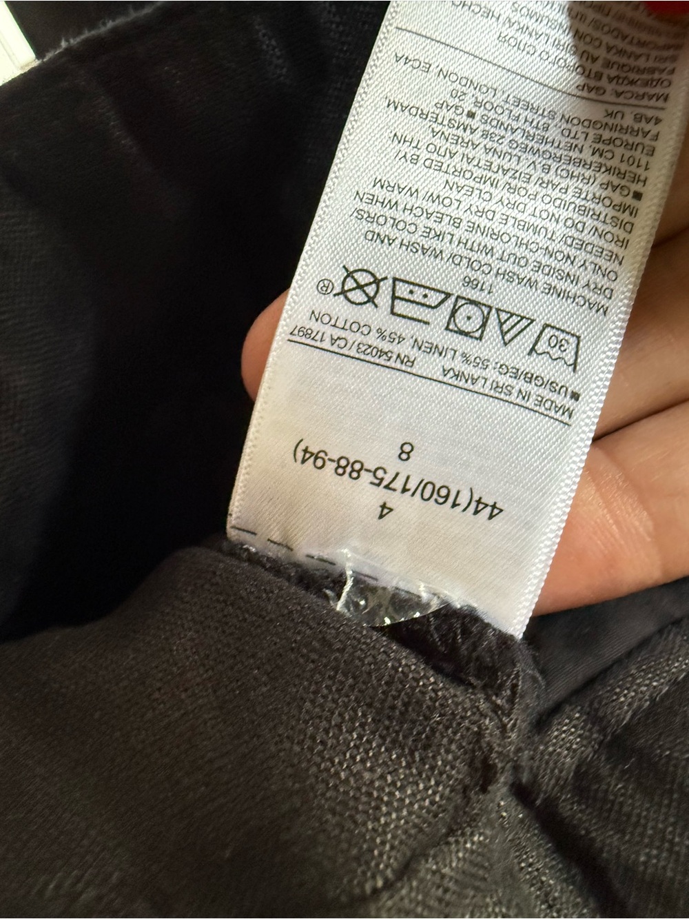 Like new Gap 365 High Rise Linen Blend Trousers in Black, size 4. - Picture 9 of 12
